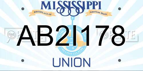 AB2I178 Mississippi License Plate