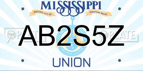 AB2S5Z Mississippi License Plate
