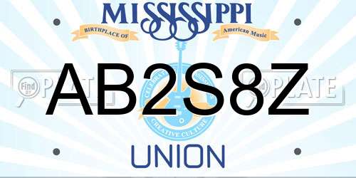 AB2S8Z Mississippi License Plate