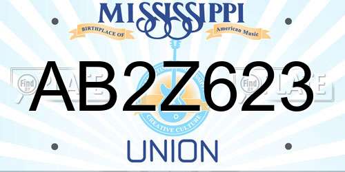 AB2Z623 Mississippi License Plate