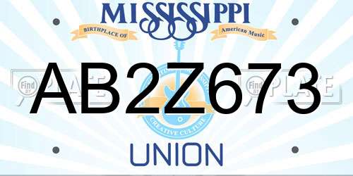 AB2Z673 Mississippi License Plate