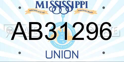 AB31296 Mississippi License Plate