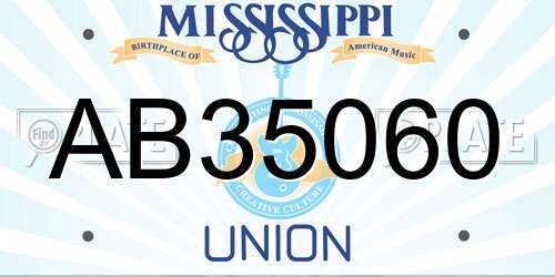 AB35060 Mississippi License Plate