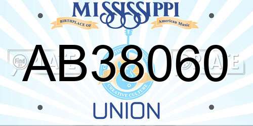 AB38060 Mississippi License Plate