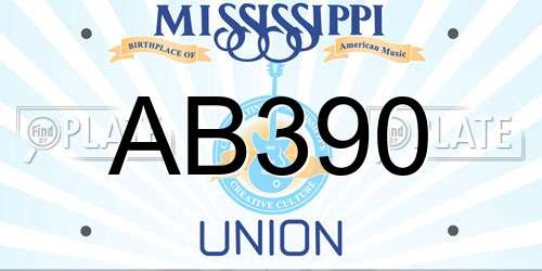 AB390 Mississippi License Plate