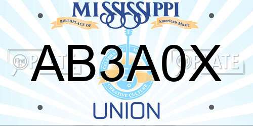AB3A0X Mississippi License Plate