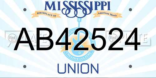 AB42524 Mississippi License Plate