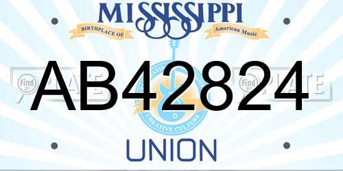 AB42824 Mississippi License Plate