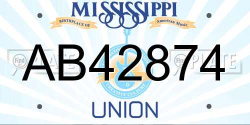 AB42874 Mississippi License Plate