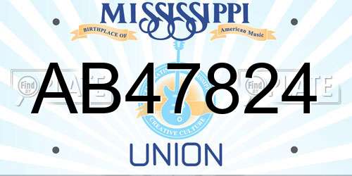 AB47824 Mississippi License Plate