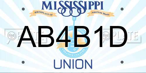 AB4B1D Mississippi License Plate