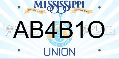 AB4B1O Mississippi License Plate