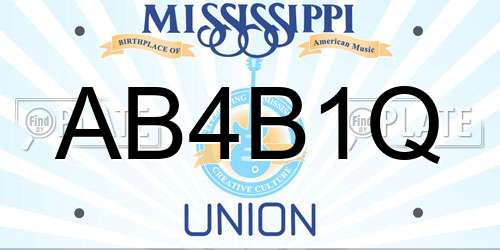 AB4B1Q Mississippi License Plate