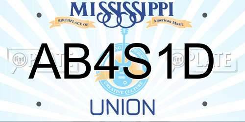 AB4S1D Mississippi License Plate