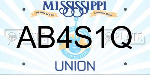 AB4S1Q Mississippi License Plate
