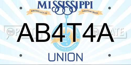 AB4T4A Mississippi License Plate