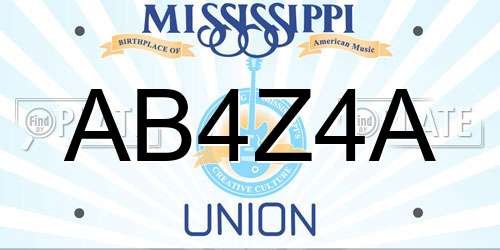 AB4Z4A Mississippi License Plate