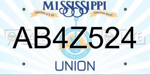 AB4Z524 Mississippi License Plate