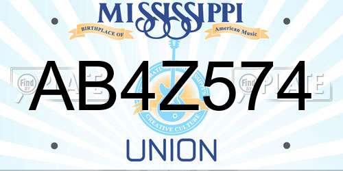 AB4Z574 Mississippi License Plate