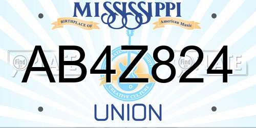 AB4Z824 Mississippi License Plate