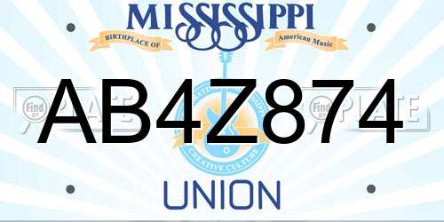 AB4Z874 Mississippi License Plate