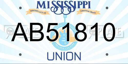 AB51810 Mississippi License Plate