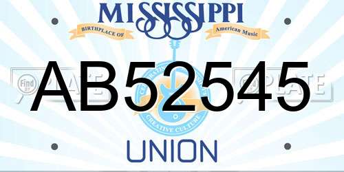AB52545 Mississippi License Plate