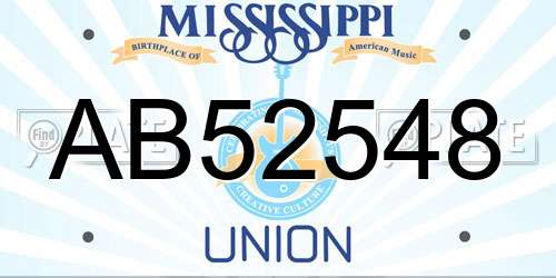 AB52548 Mississippi License Plate