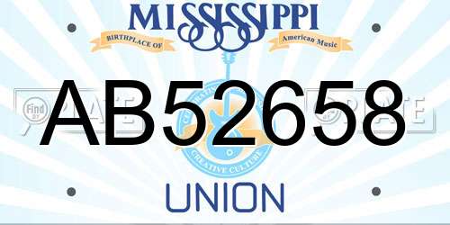 AB52658 Mississippi License Plate