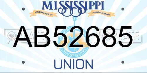 AB52685 Mississippi License Plate