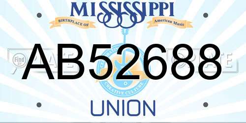 AB52688 Mississippi License Plate
