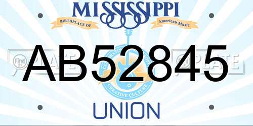 AB52845 Mississippi License Plate