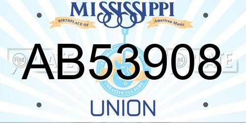 AB53908 Mississippi License Plate