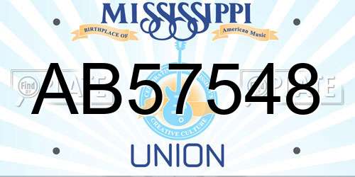 AB57548 Mississippi License Plate
