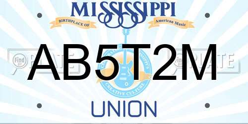 AB5T2M Mississippi License Plate