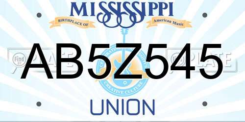 AB5Z545 Mississippi License Plate