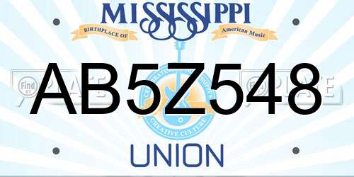 AB5Z548 Mississippi License Plate