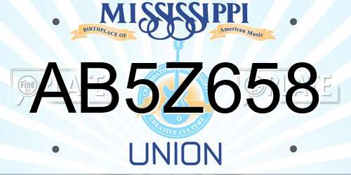 AB5Z658 Mississippi License Plate
