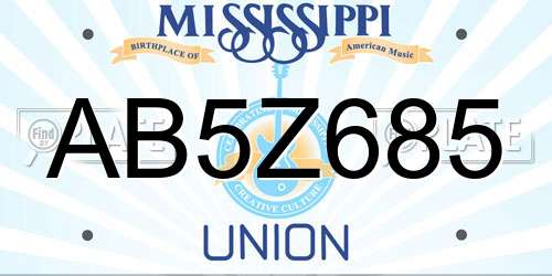 AB5Z685 Mississippi License Plate
