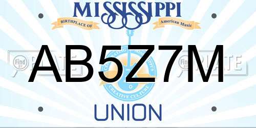 AB5Z7M Mississippi License Plate