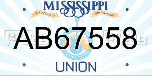 AB67558 Mississippi License Plate