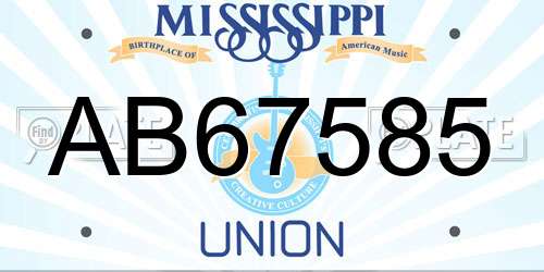 AB67585 Mississippi License Plate