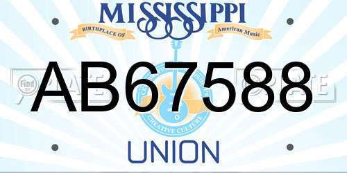 AB67588 Mississippi License Plate