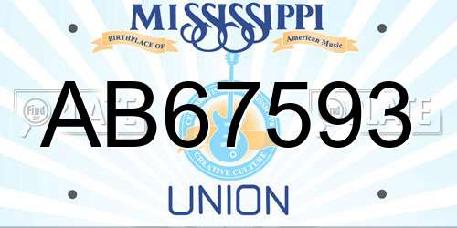 AB67593 Mississippi License Plate