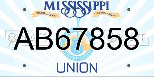 AB67858 Mississippi License Plate
