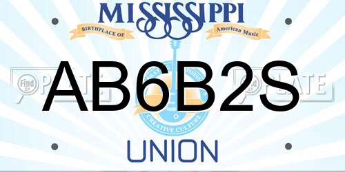 AB6B2S Mississippi License Plate