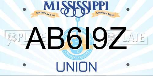 AB6I9Z Mississippi License Plate