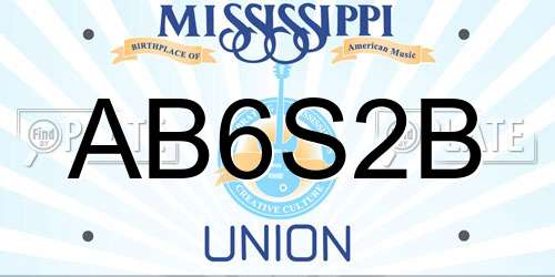 AB6S2B Mississippi License Plate