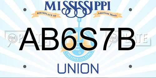 AB6S7B Mississippi License Plate