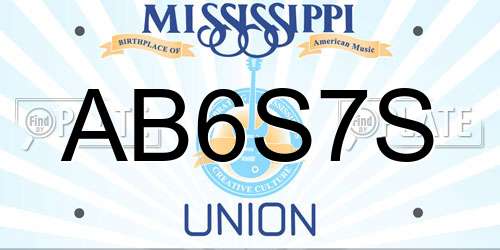 AB6S7S Mississippi License Plate